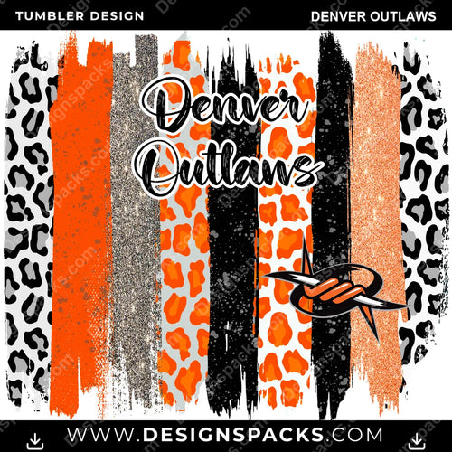 Lacrosse Brush Strokes Denver Outlaws Tumbler Digital Wrap Design