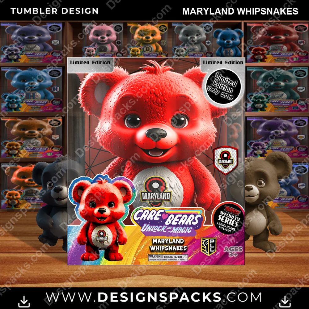Lacrosse Care Bear Box Maryland Whipsnakes PLL Lacrosse Tumbler Digital Wrap Design Download