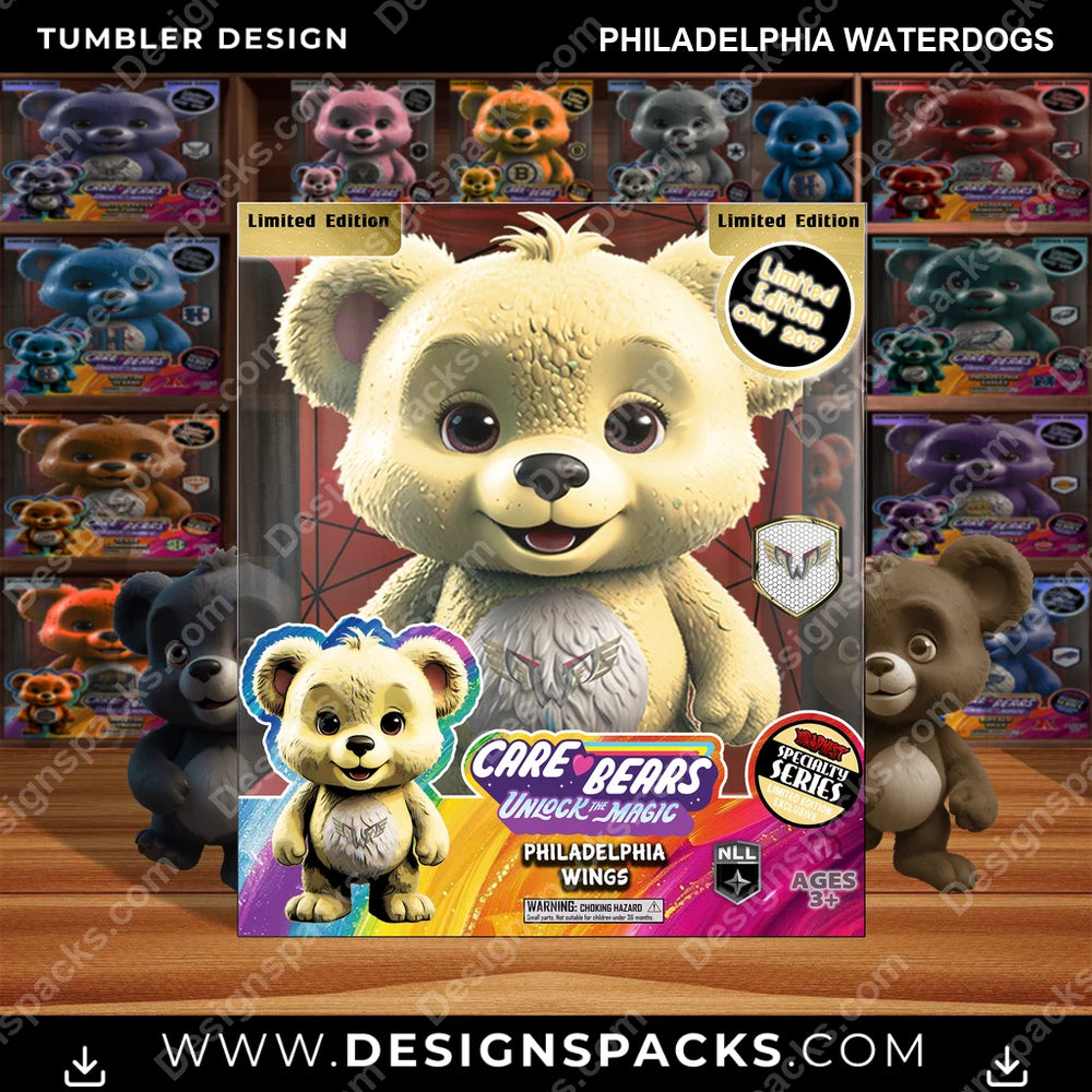 Lacrosse Care Bear Box Philadelphia Waterdogs PLL Lacrosse Tumbler Digital Wrap Design Download