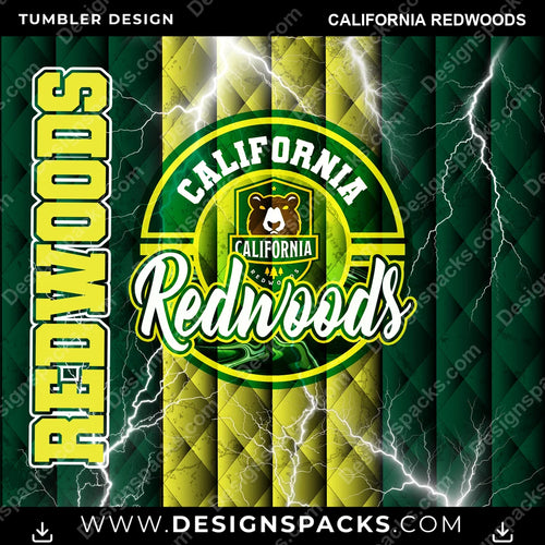 Lacrosse Diamond California Redwoods Tumbler Digital Wrap Design