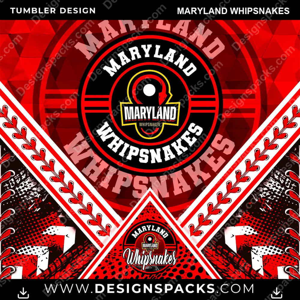 Lacrosse Diamond Maryland Whipsnakes PLL Lacrosse Tumbler Digital Wrap Design Download
