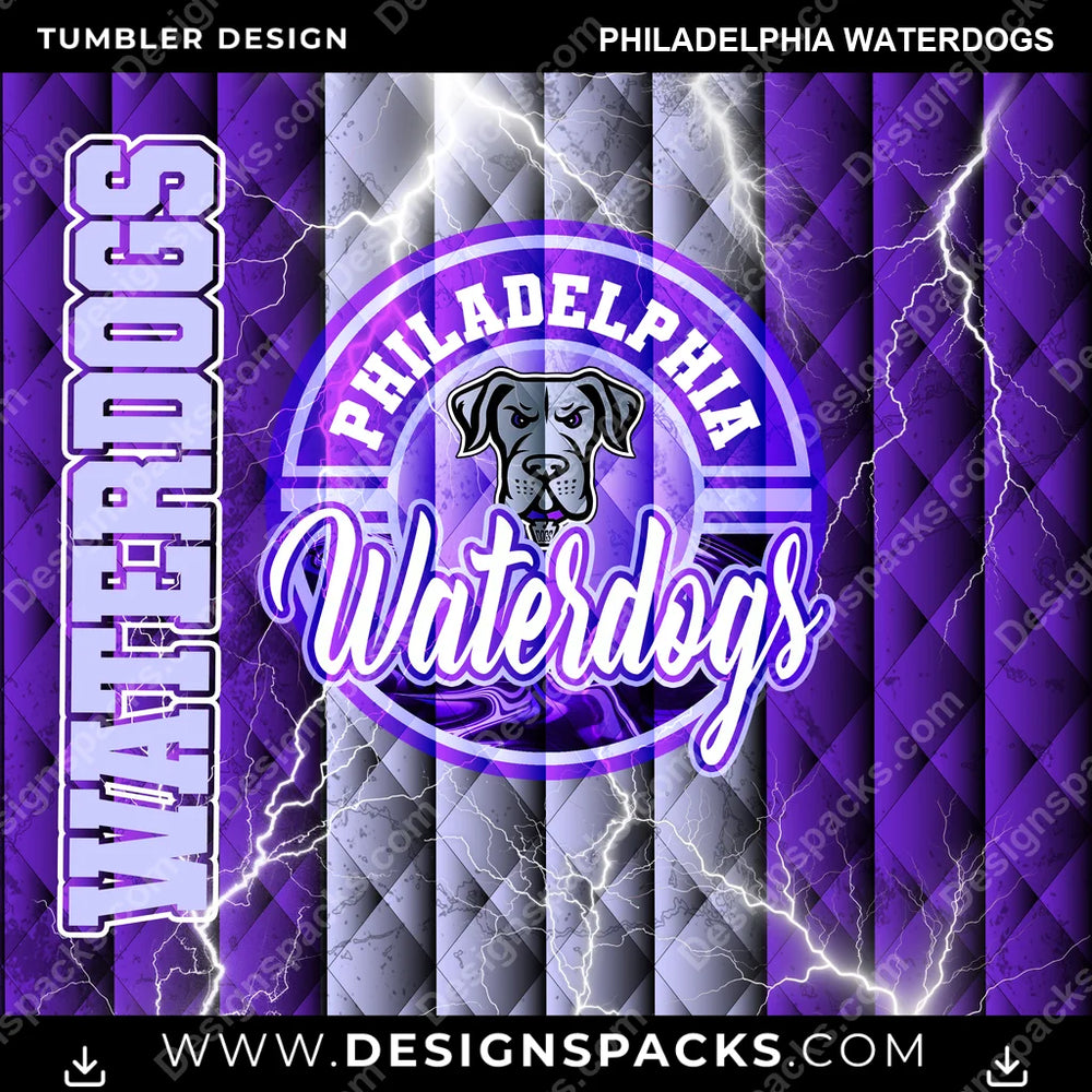 Lacrosse Diamond Philadelphia Waterdogs PLL Lacrosse Tumbler Digital Wrap Design Download