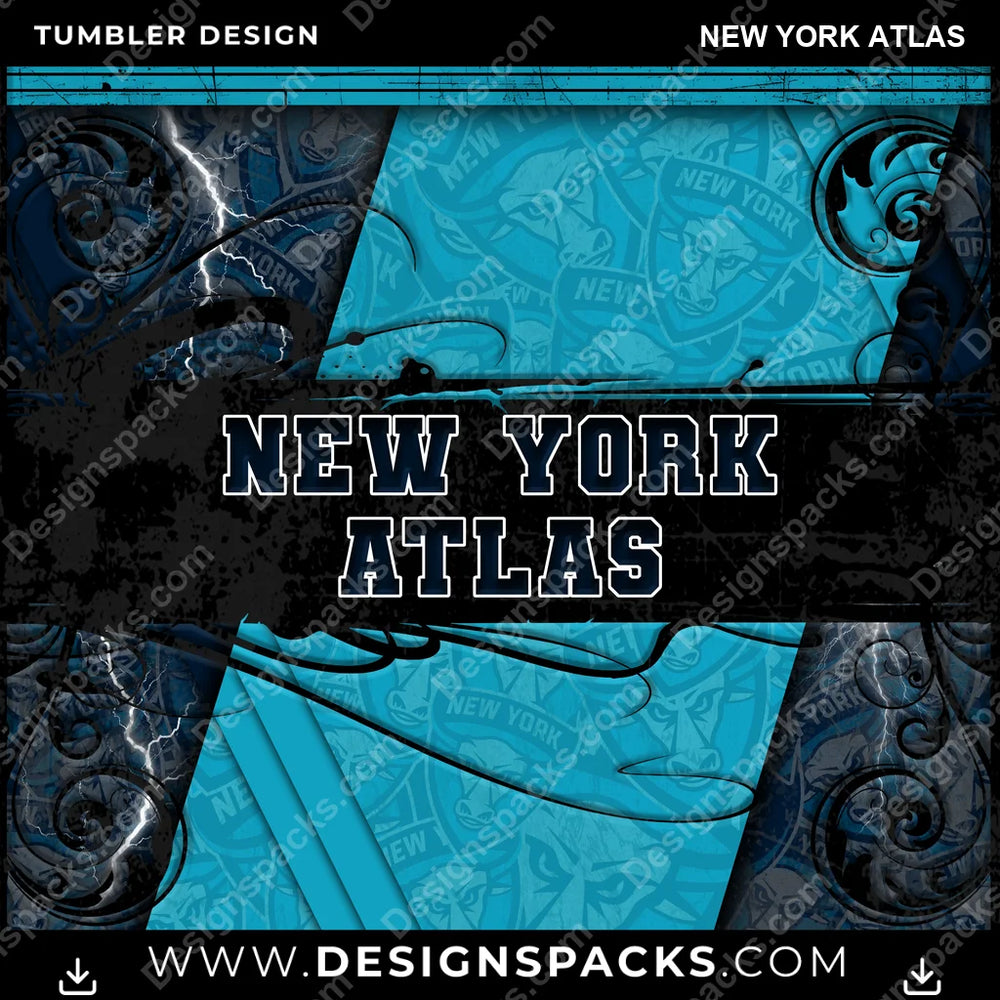 Lacrosse Elegant New York Atlas PLL Lacrosse Tumbler Digital Wrap Design Download