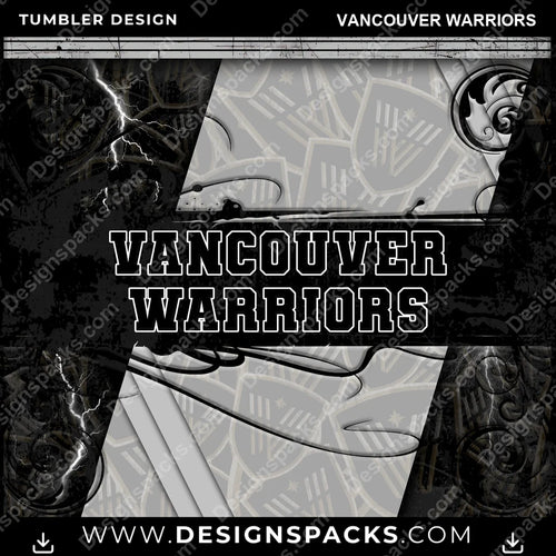 Lacrosse Elegant Vancouver Warriors Tumbler Digital Wrap Design