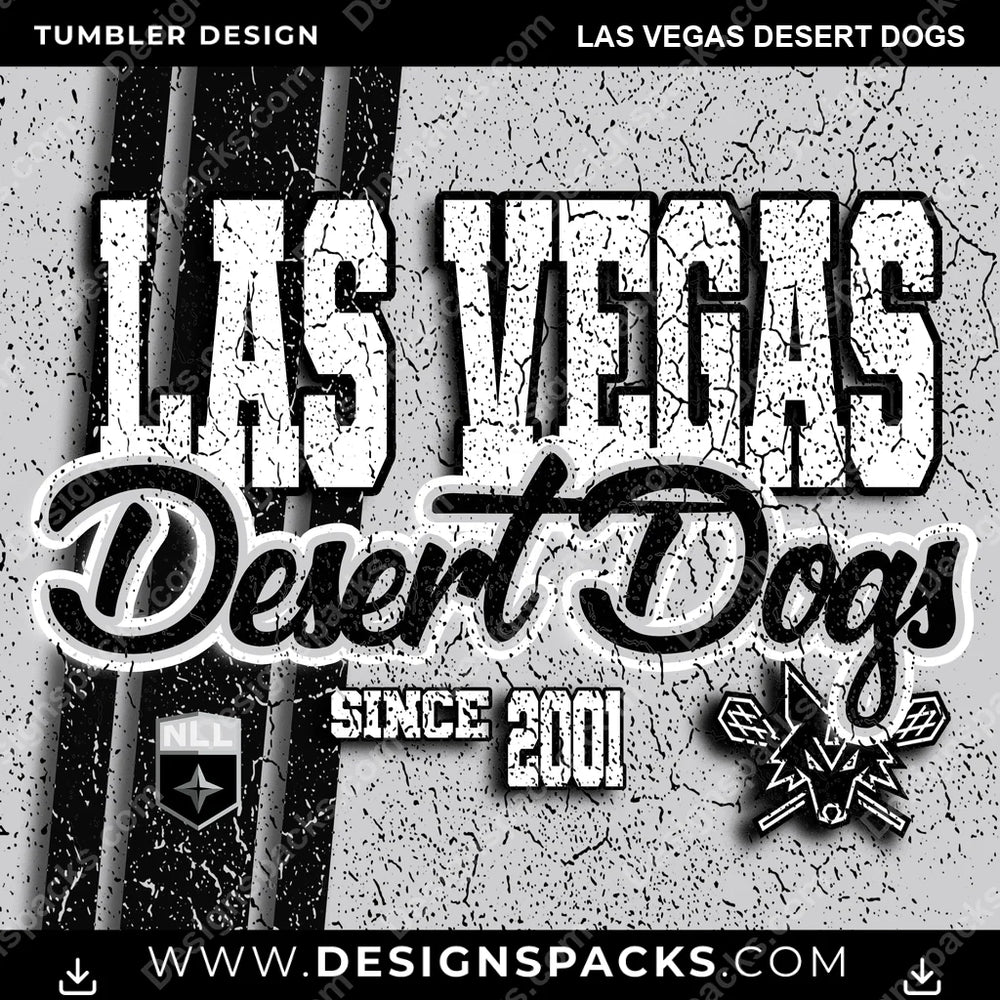 Lacrosse Grunge Las Vegas Desert Dogs PLL Lacrosse Tumbler Digital Wrap Design Download