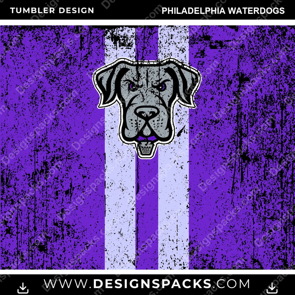 Lacrosse Grunge Style Philadelphia Waterdogs PLL Lacrosse Tumbler Digital Wrap Design Download
