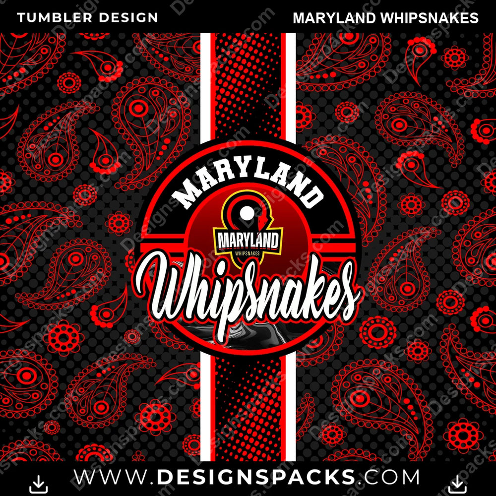 Lacrosse Handkerchief Maryland Whipsnakes PLL Lacrosse Tumbler Digital Wrap Design Download