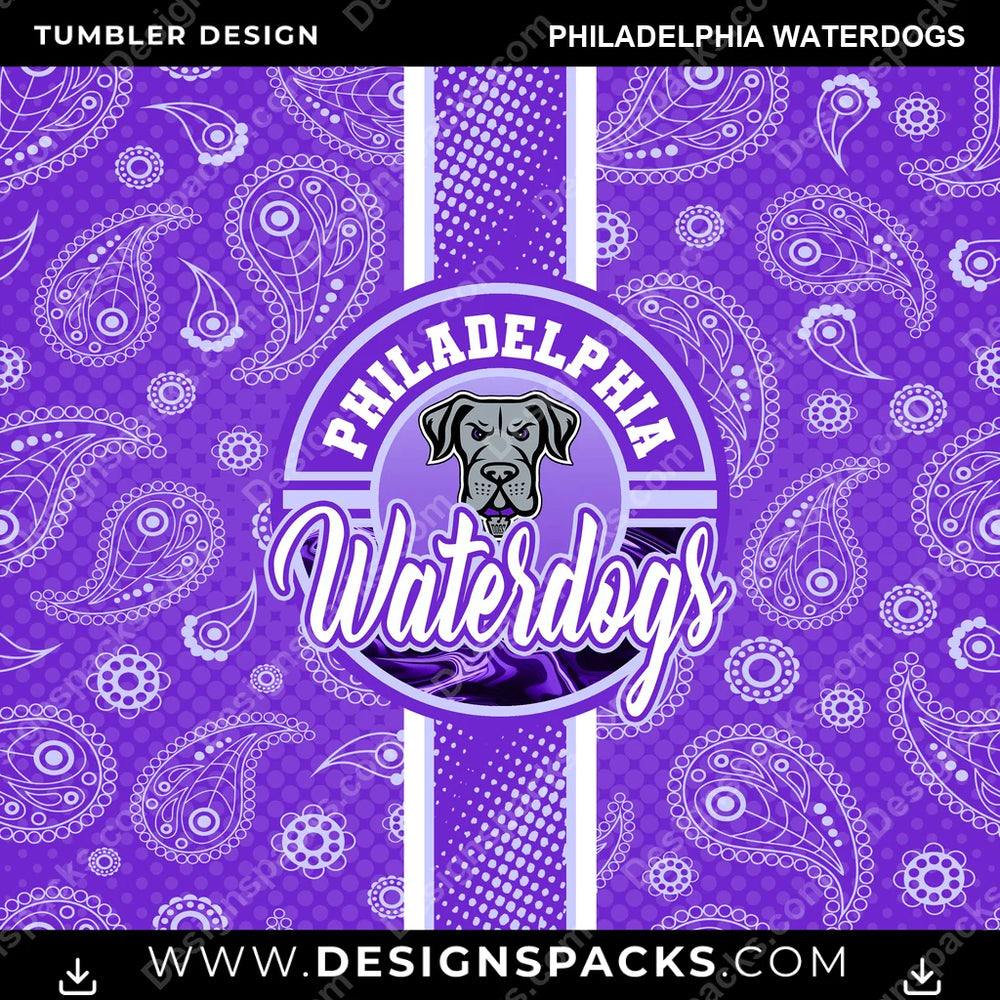 Lacrosse Handkerchief Philadelphia Waterdogs PLL Lacrosse Tumbler Digital Wrap Design Download