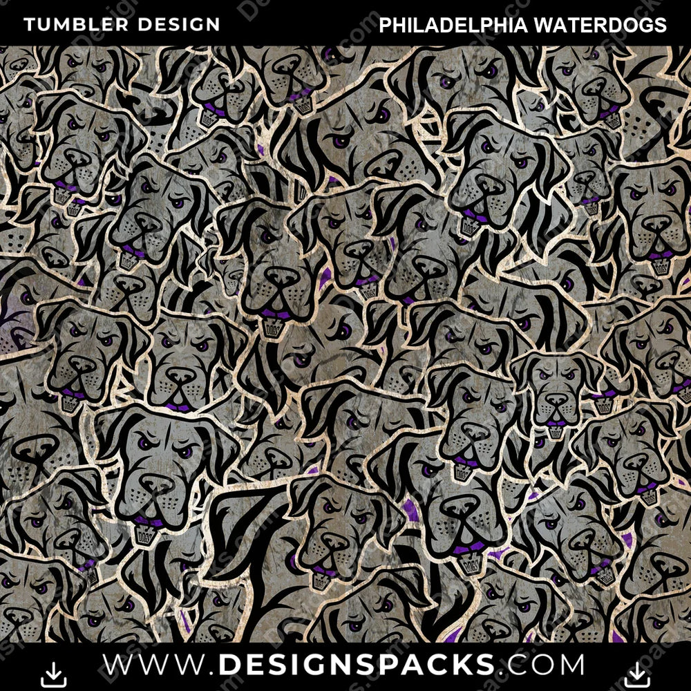 Lacrosse Logo BG Philadelphia Waterdogs PLL Lacrosse Tumbler Digital Wrap Design Download