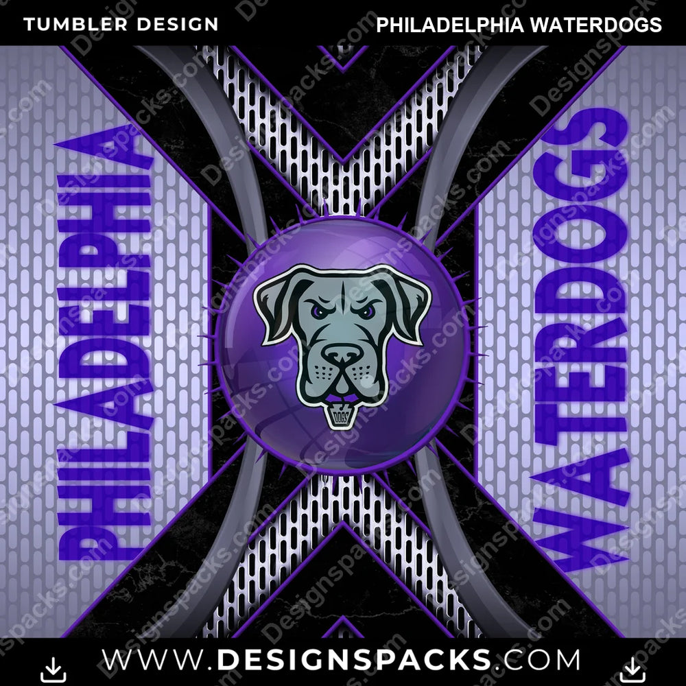 Lacrosse Metal Grating Philadelphia Waterdogs PLL Lacrosse Tumbler Digital Wrap Design Download
