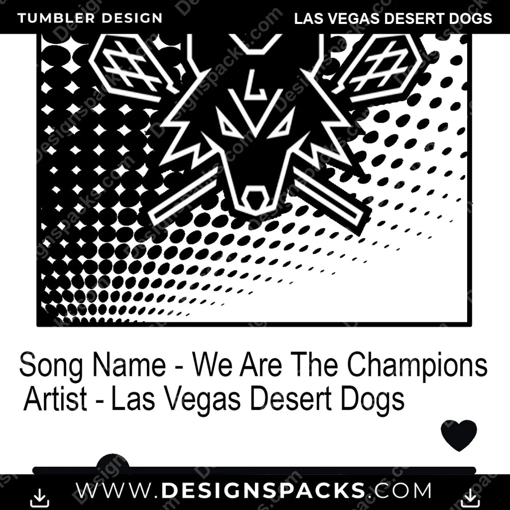 Lacrosse Playlist Las Vegas Desert Dogs PLL Lacrosse Tumbler Digital Wrap Design Download