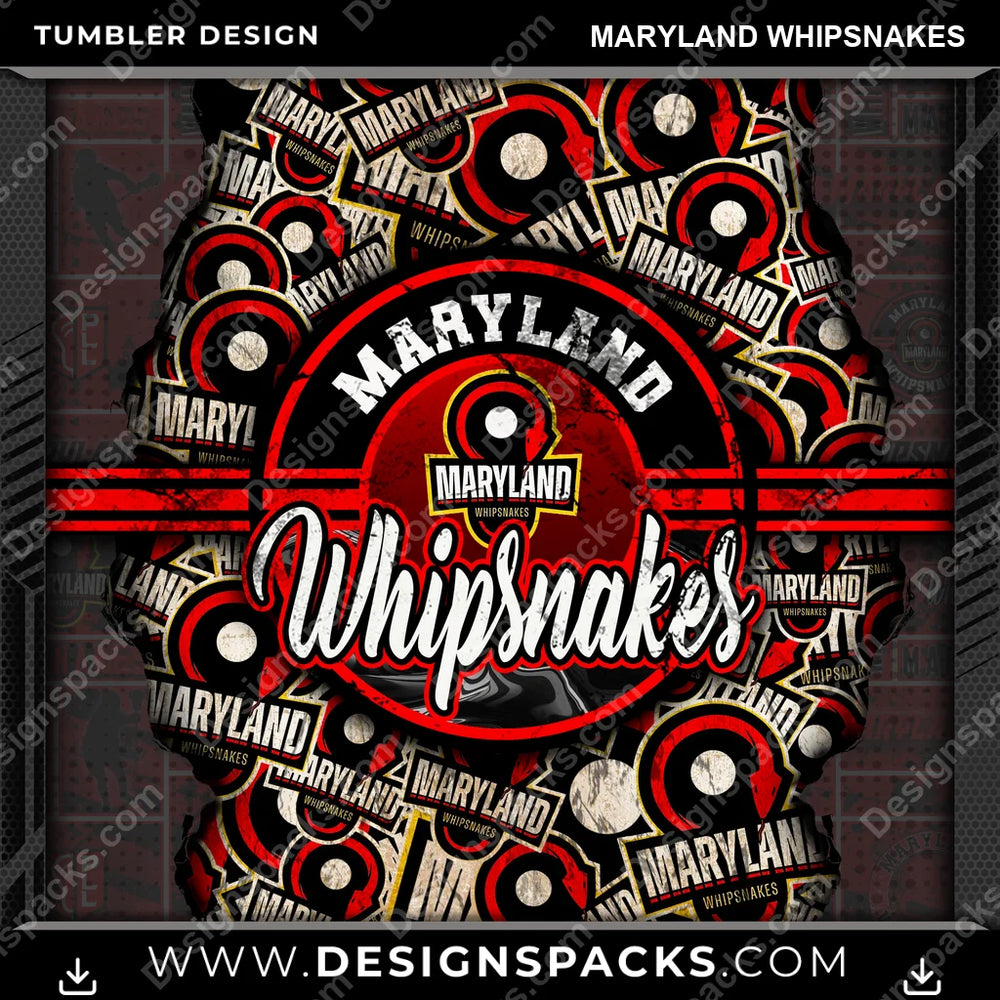Lacrosse Ripped Maryland Whipsnakes PLL Lacrosse Tumbler Digital Wrap Design Download