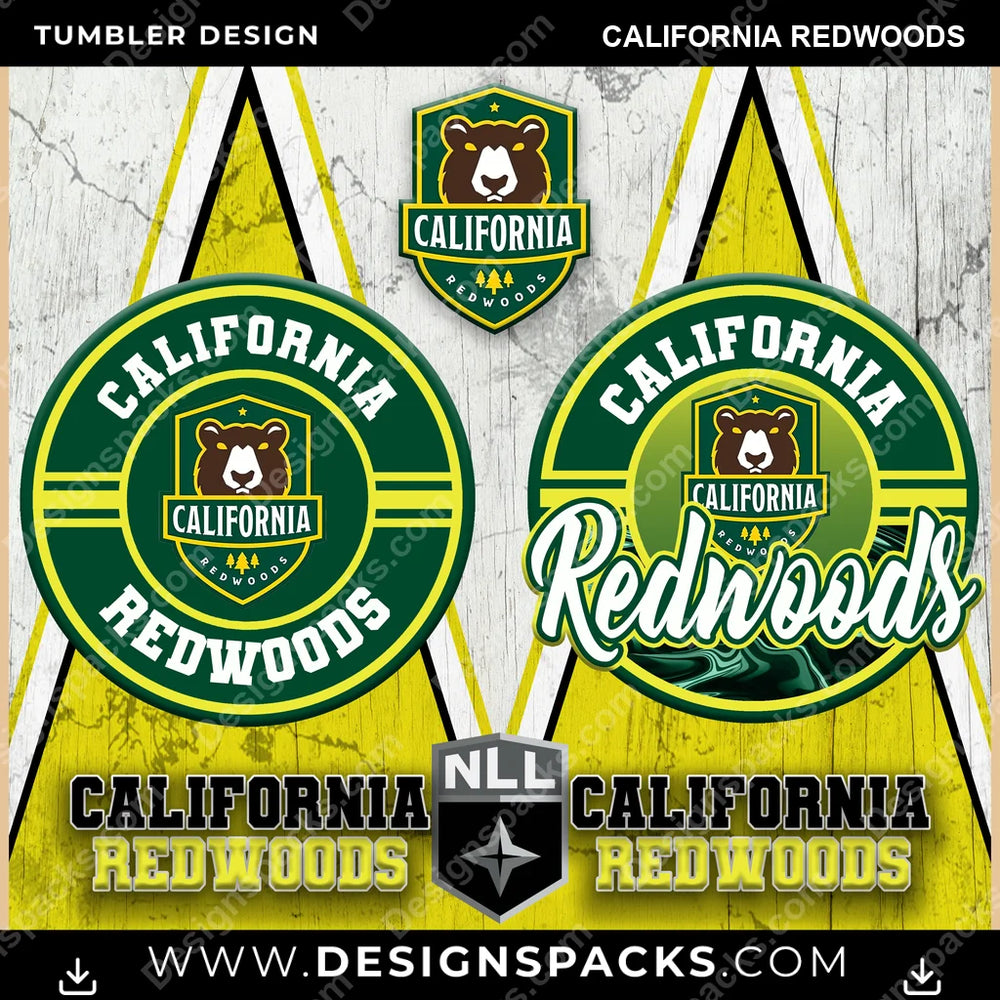 Lacrosse Sports California Redwoods PLL Lacrosse Tumbler Digital Wrap Design Download