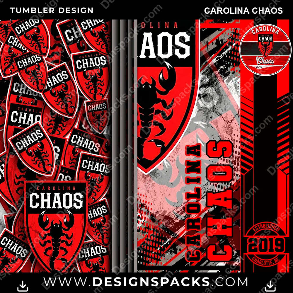 Lacrosse Sports Carolina Chaos PLL Lacrosse Tumbler Digital Wrap Design Download