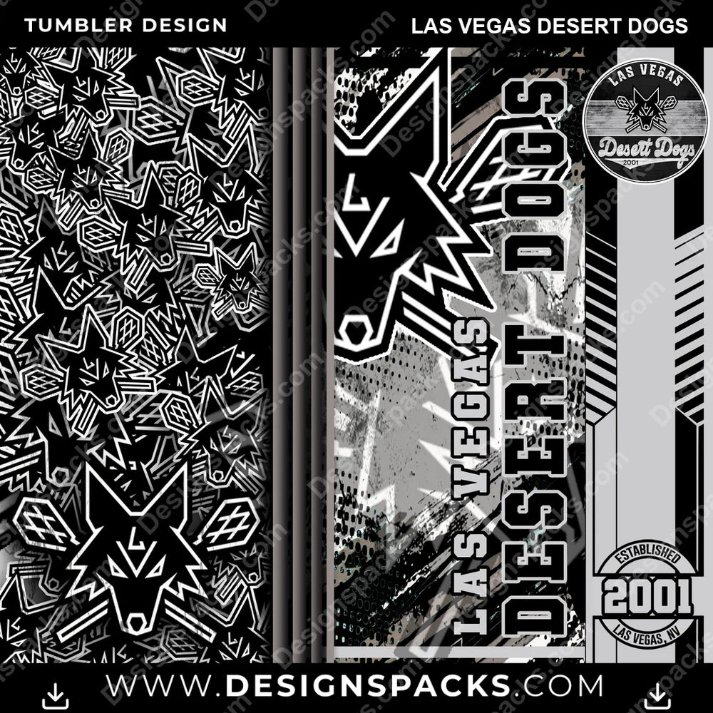 Lacrosse Sports Las Vegas Desert Dogs PLL Lacrosse Tumbler Digital Wrap Design Download