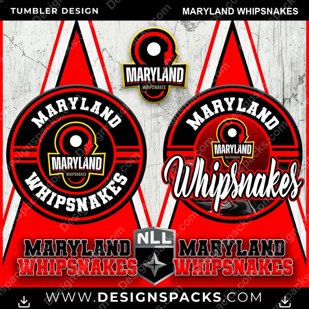 Lacrosse Sports Maryland Whipsnakes PLL Lacrosse Tumbler Digital Wrap Design Download