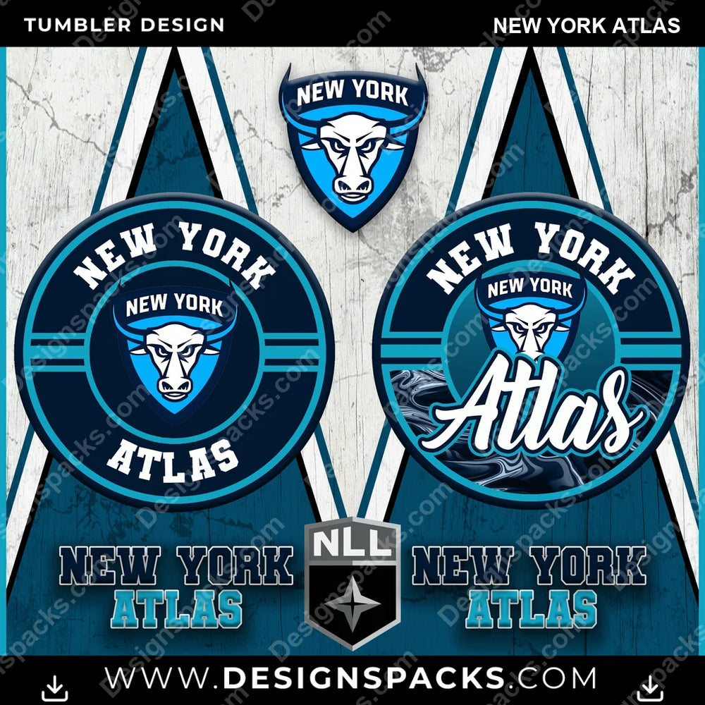 Lacrosse Sports New York Atlas PLL Lacrosse Tumbler Digital Wrap Design Download