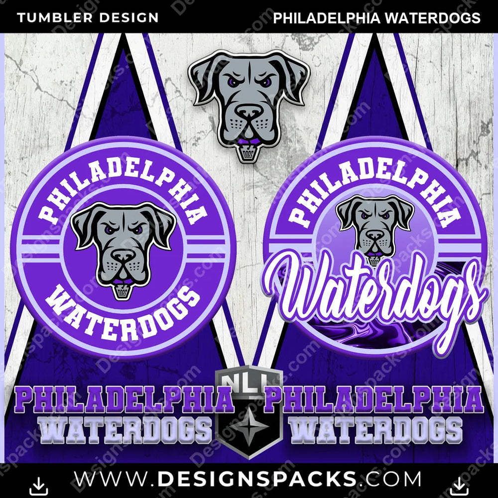 Lacrosse Sports Philadelphia Waterdogs PLL Lacrosse Tumbler Digital Wrap Design Download