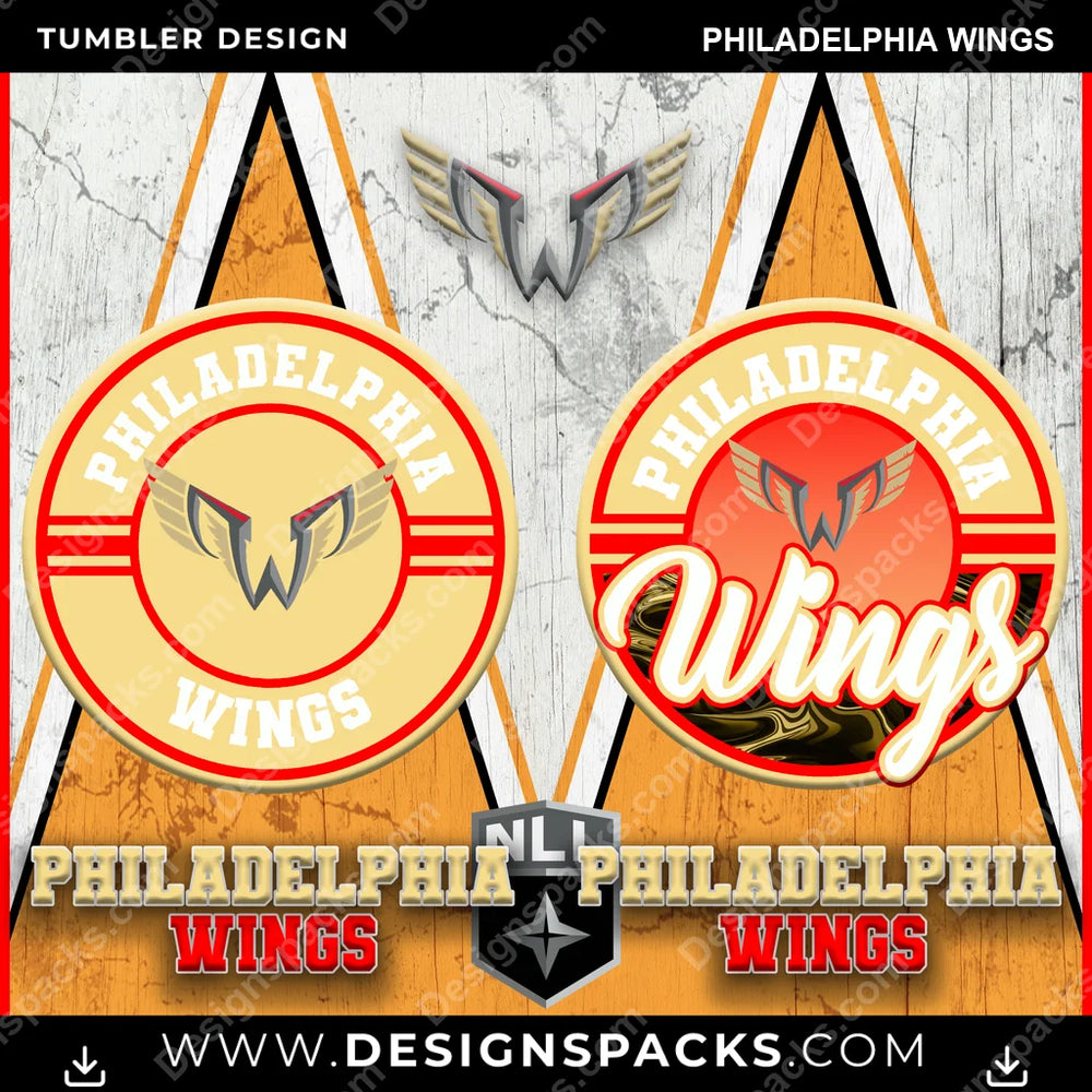 Lacrosse Sports Philadelphia Wings PLL Lacrosse Tumbler Digital Wrap Design Download