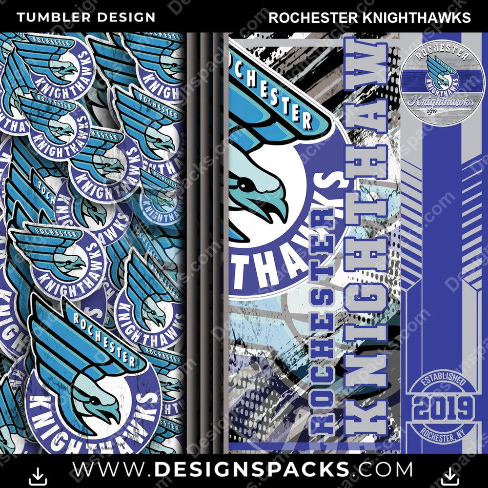 Lacrosse Sports Rochester Knighthawks PLL Lacrosse Tumbler Digital Wrap Design Download