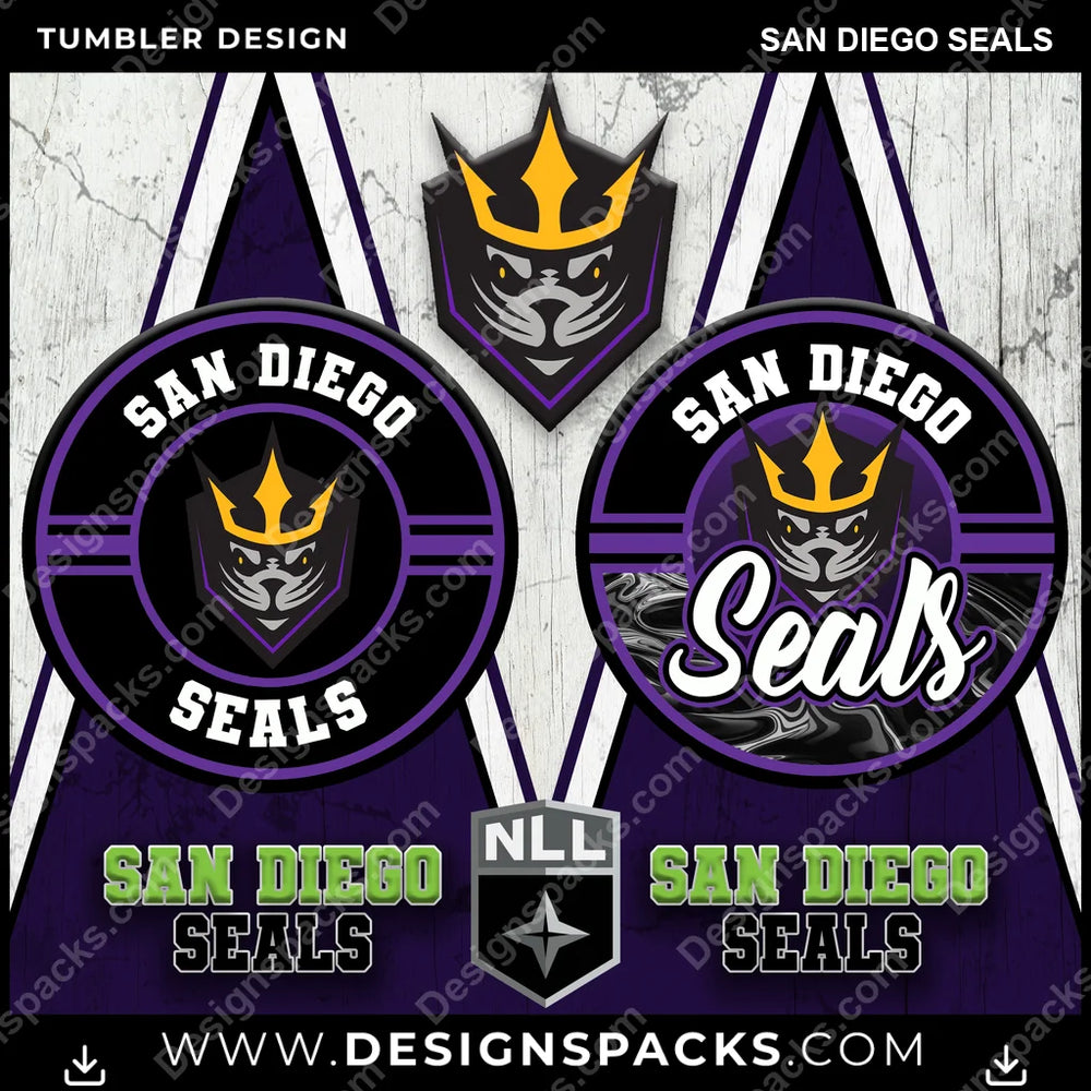 Lacrosse Sports San Diego Seals PLL Lacrosse Tumbler Digital Wrap Design Download