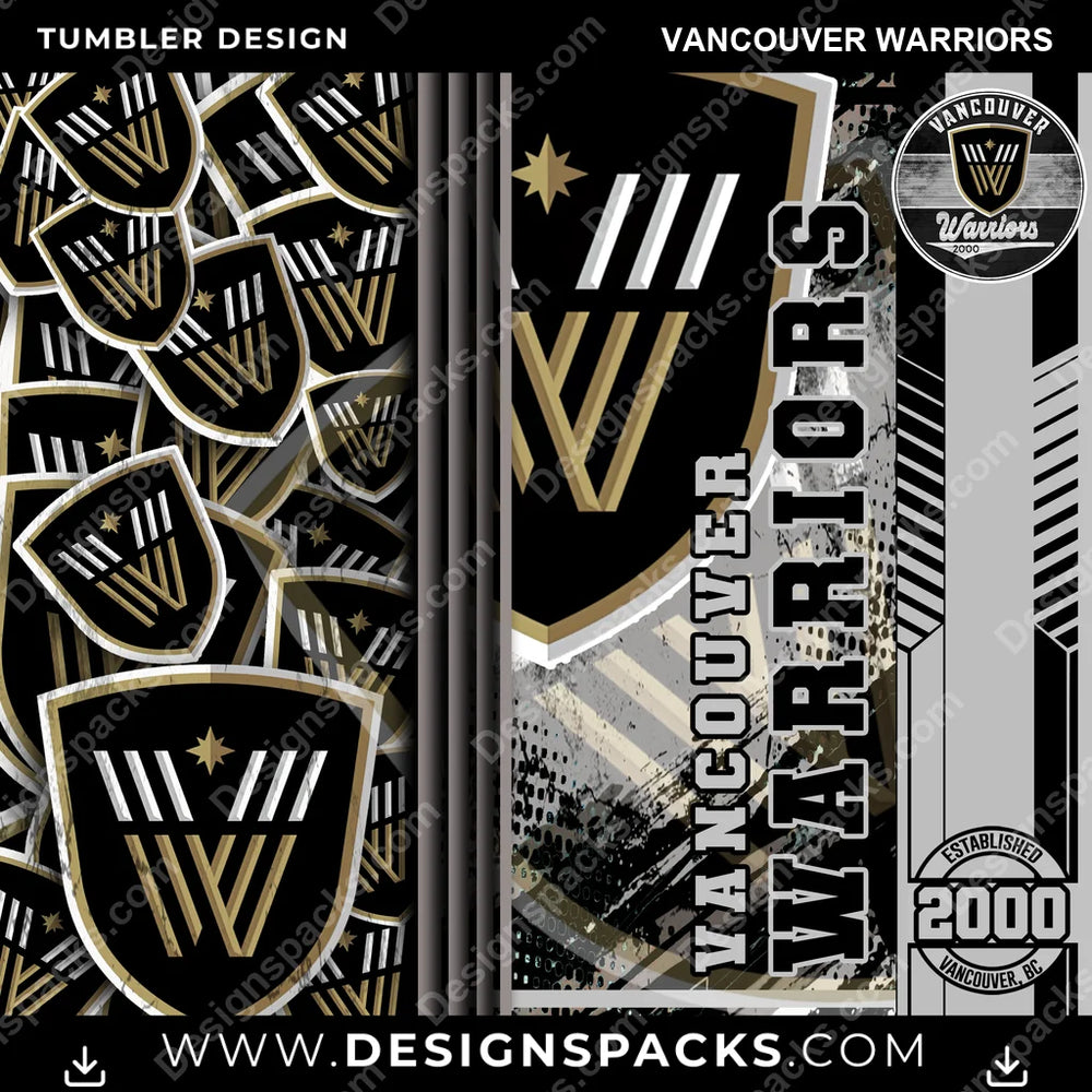 Lacrosse Sports Vancouver Warriors PLL Lacrosse Tumbler Digital Wrap Design Download