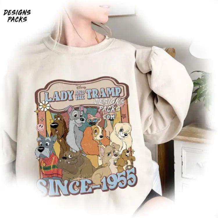 Lady And The Tramp Magic Kingdom Vintage Png Design