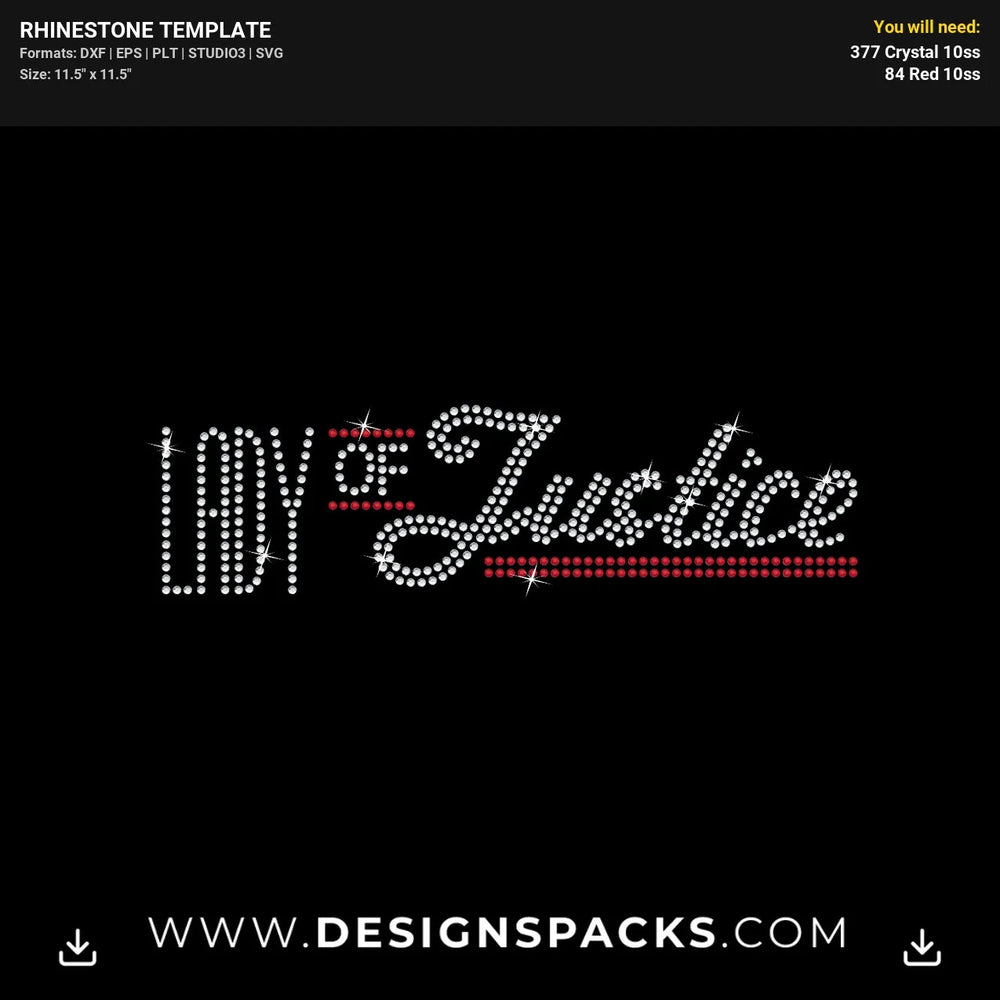Lady Of Justice Rhinestone Digital Template