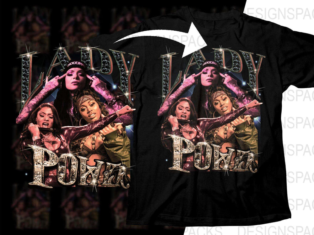 Lady Power Hoodrat Graphic Bootleg Music Png Digital Download