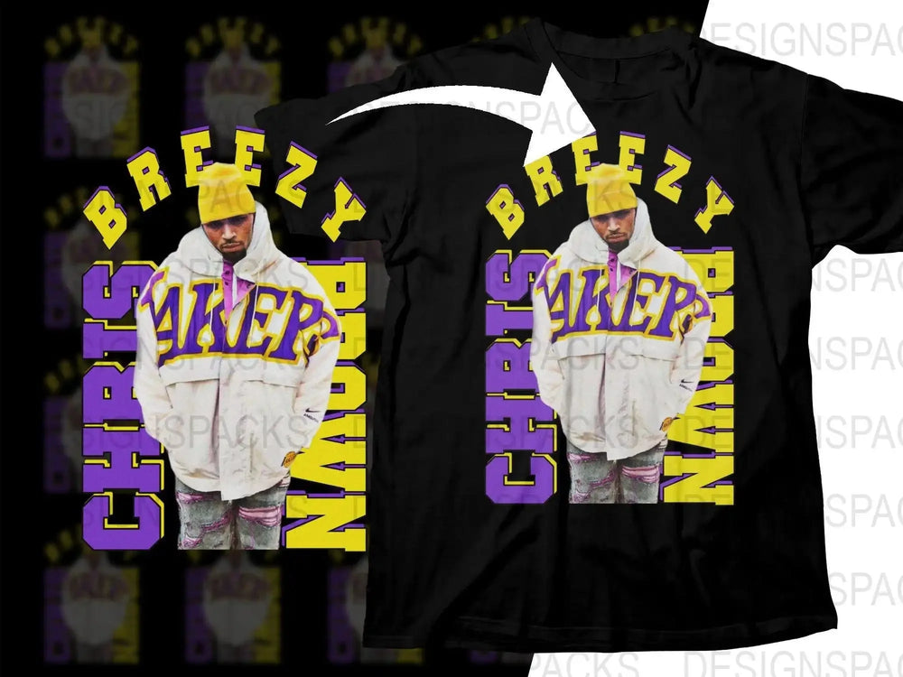 Lakers Chris Brown Breezy Graphic Design Png Digital Download