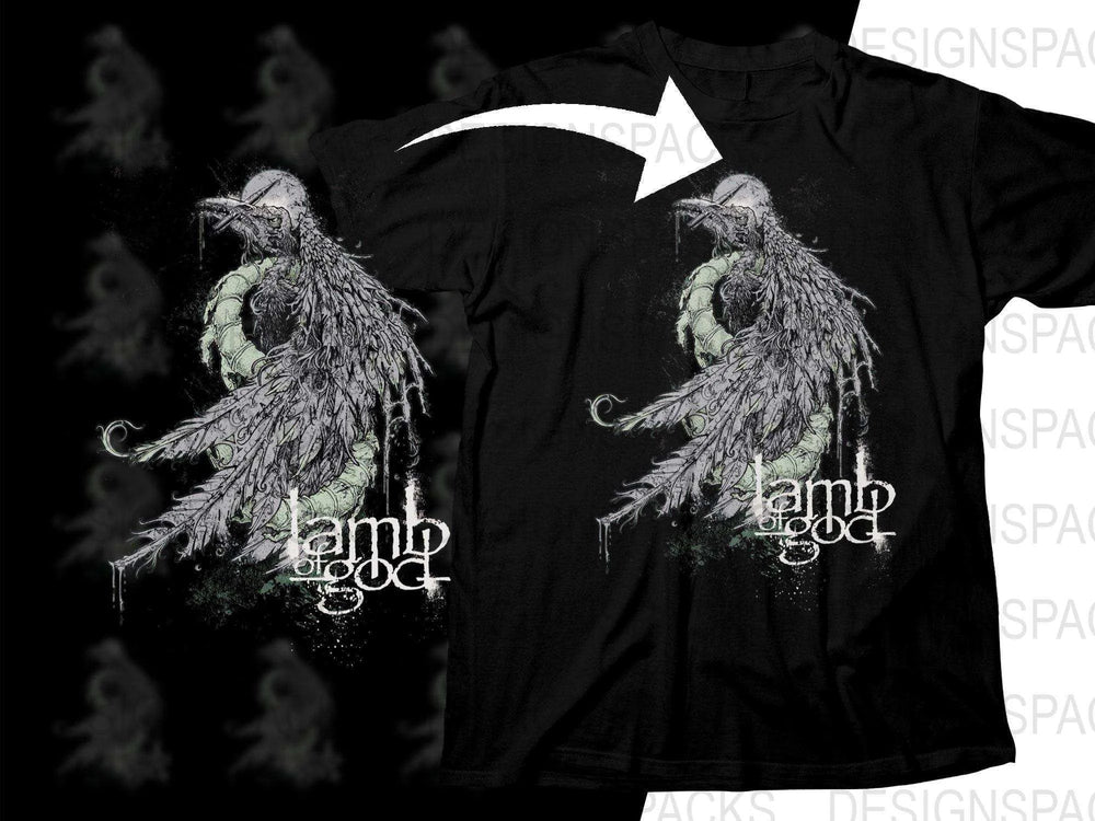 Lamb Of God Creepy Gothic Artwork Rock Music Band Graphic Png Halftone Digital Download