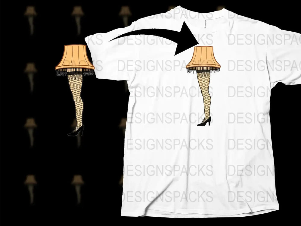 Unique Leg Lamp Graphic T-Shirt, Funny Christmas Movie Inspired Tee, Soft Cotton Casual Shirt for Holiday Gifts and Parties