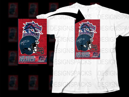 Lane College Dragons Football T-Shirt, Sports Fan Graphic Tee, College Team Apparel, Unique Gift Idea