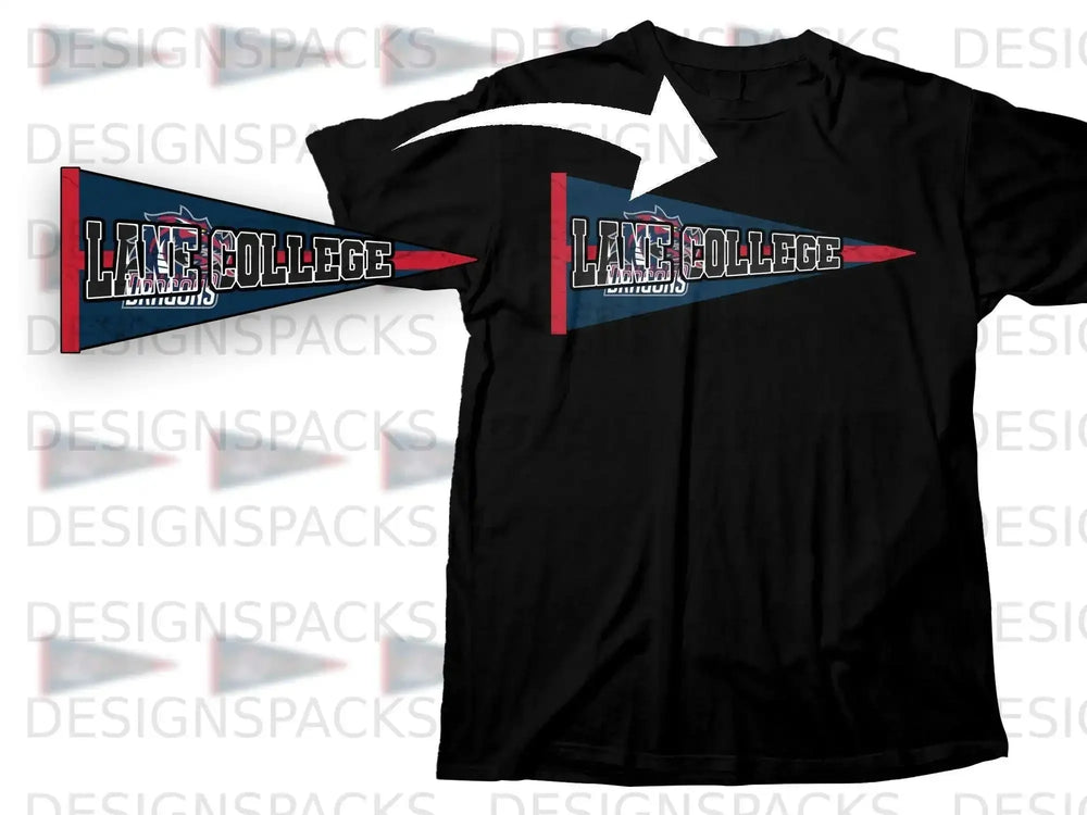 Lake College Warriors Pennant Graphic T-Shirt
