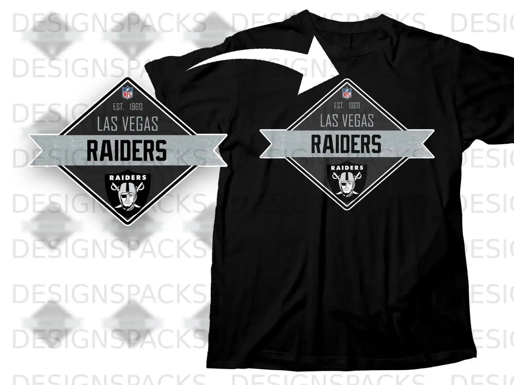 Las Vegas Raiders Est 1960 Black Graphic Tee Shirt