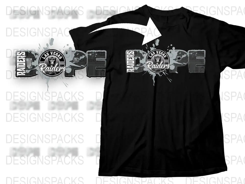 Las Vegas Raiders T-Shirt, Black NFL Graphic Tee, Football Fan Gear, Sports Apparel, Full Size Range