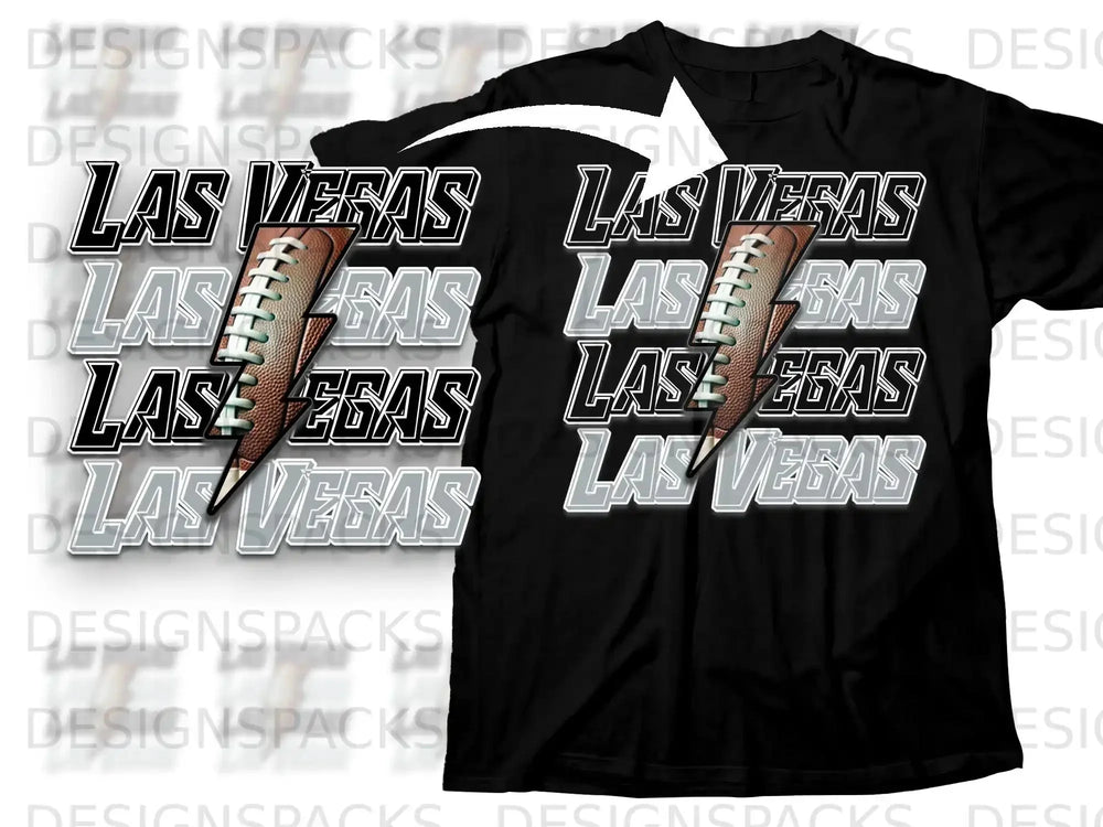 Las Vegas Football Lightning Graphic Tee Shirt