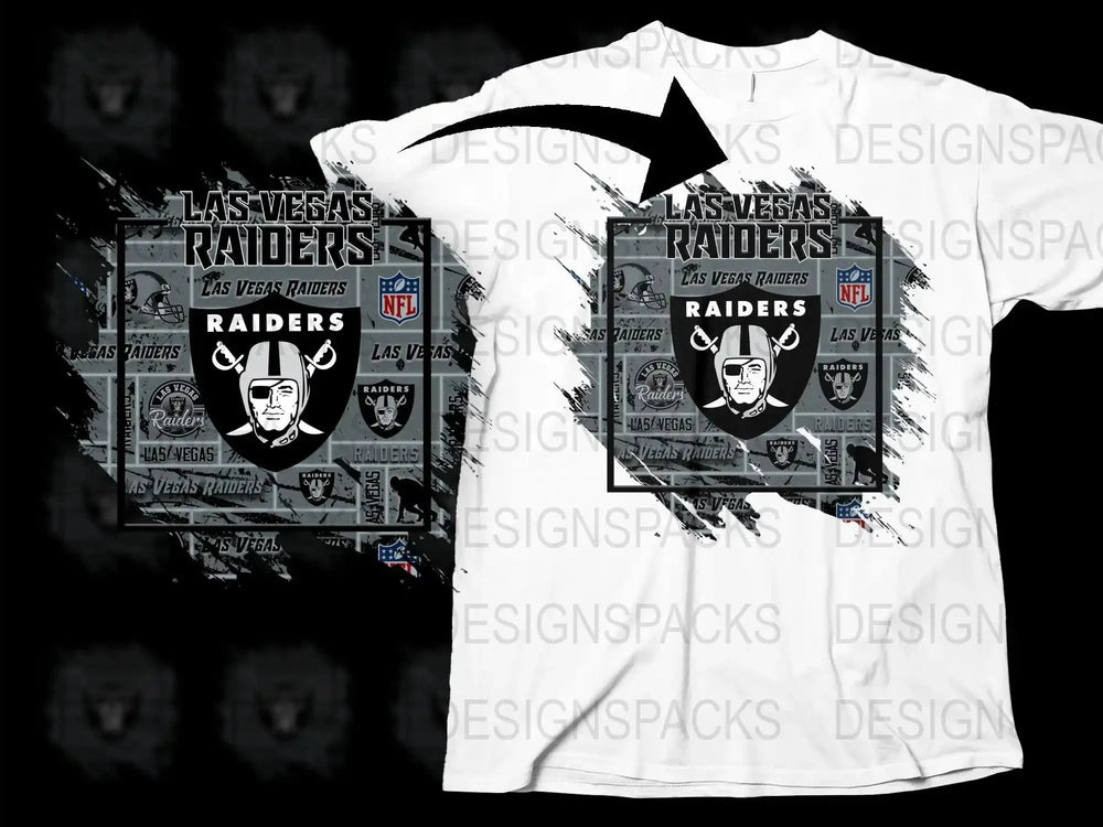 Las Vegas Raiders T-Shirt, NFL Team Logo Graphic Tee, Black and White, Unisex Football Apparel