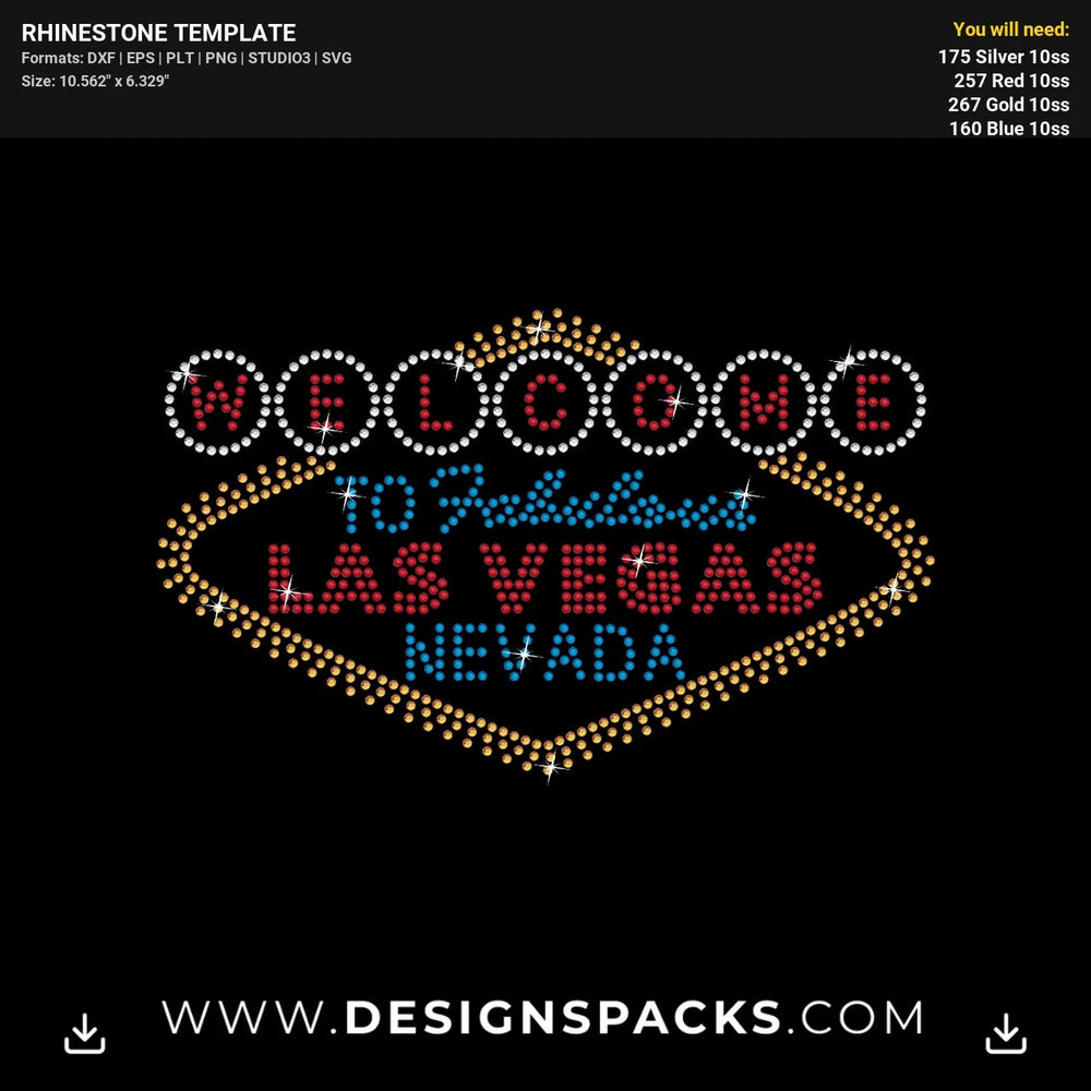 Las Vegas Sign Rhinestone Digital Template
