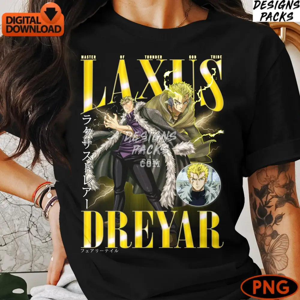 Laxus Dreyar Digital Art Fairy Tail Anime Character Instant Download Vibrant Manga