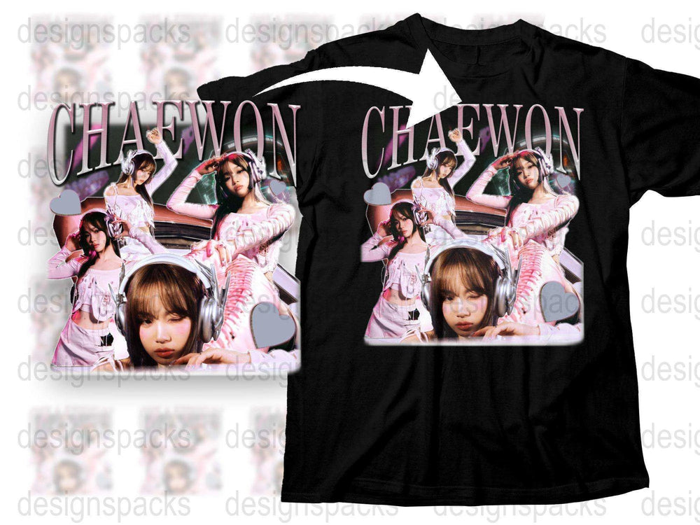 Chaewon Fan T-Shirt, K-Pop Idol Graphic Tee, Pink Outfit, Music Pop Culture Apparel, Collectible Clothing Gift for Fans