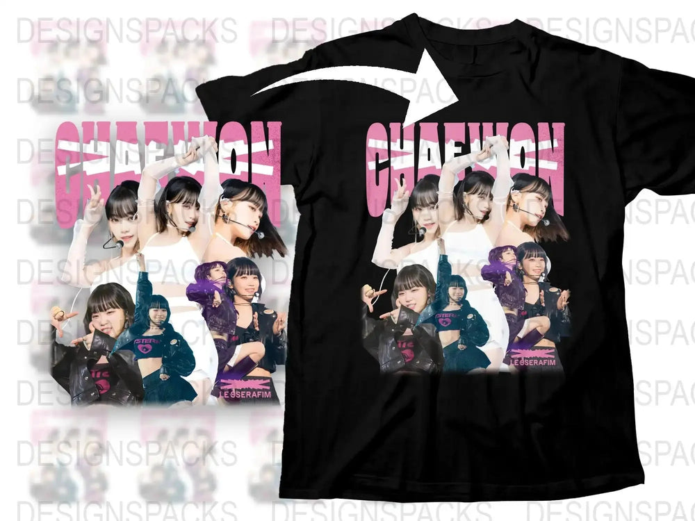 K-pop Girl Group Graphic T-Shirt, Pink Splash Design, Fan Merchandise, Trendy Pop Music Tee