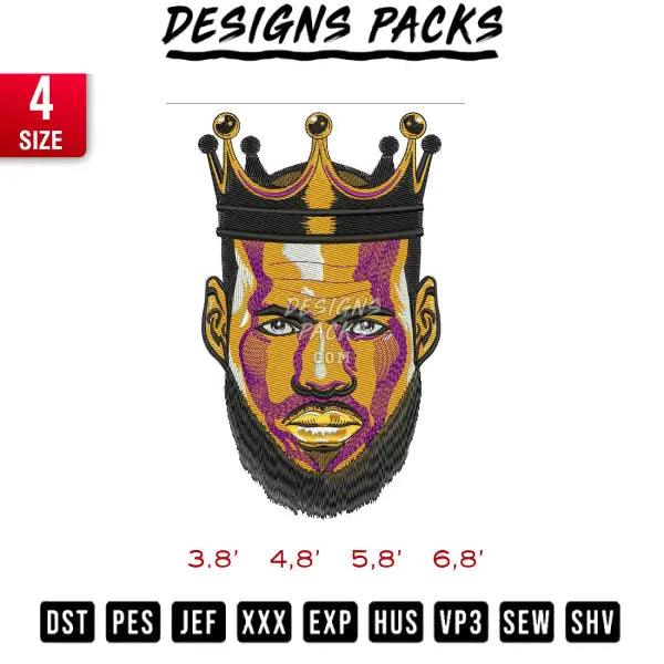 Lebron James King Embroidery Design 