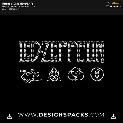 Led Zeppelin Rhinestone Digital Template