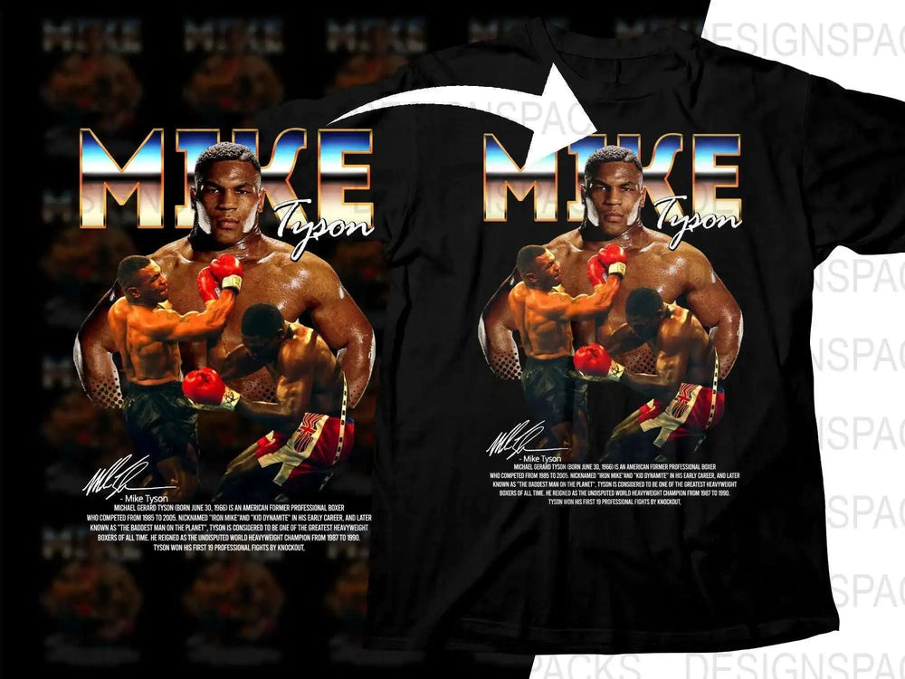 Legendary Boxing Champion Mike Tyson Graphic Png Digital Download