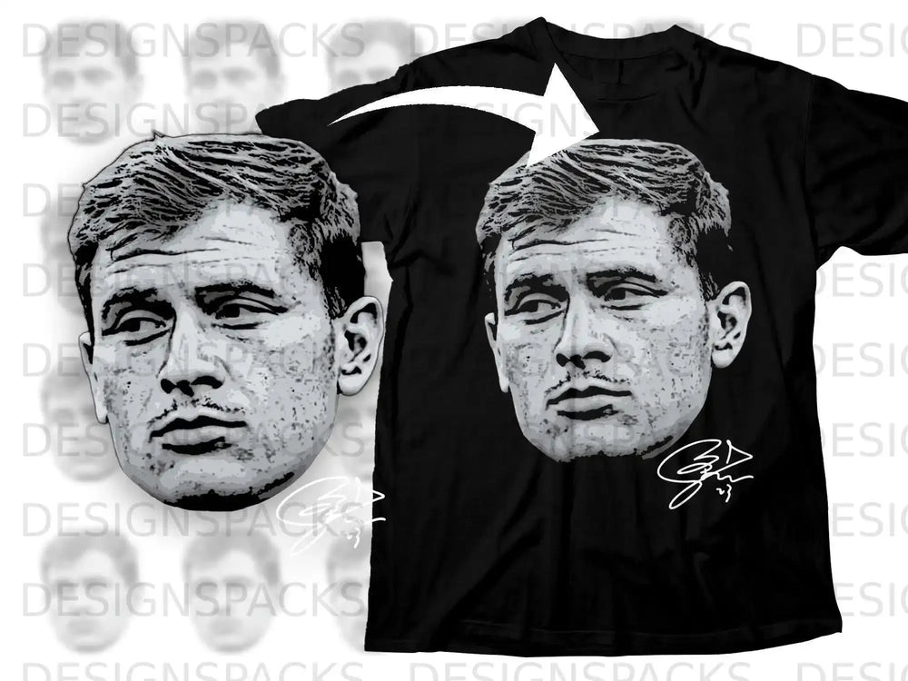 Graphic T-Shirt Featuring Detailed Face Design
