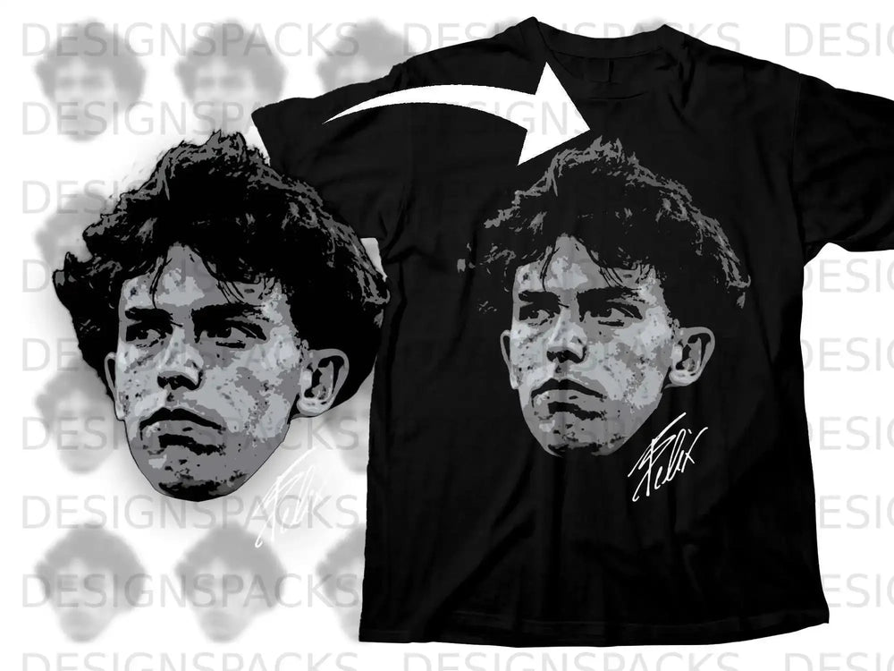 Artistic Portrait Graphic Print T-shirt Apparel