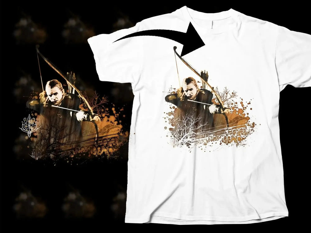 Legolas Aiming Bow Artistic Design Png Digital Download