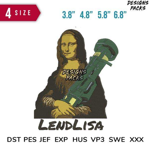 LendLisa embroidery design with 4 sizes, compatible with DST PES JEF formats for instant download