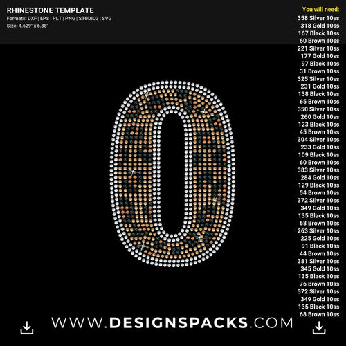 Leopard Big Numbers Rhinestone Digital Template